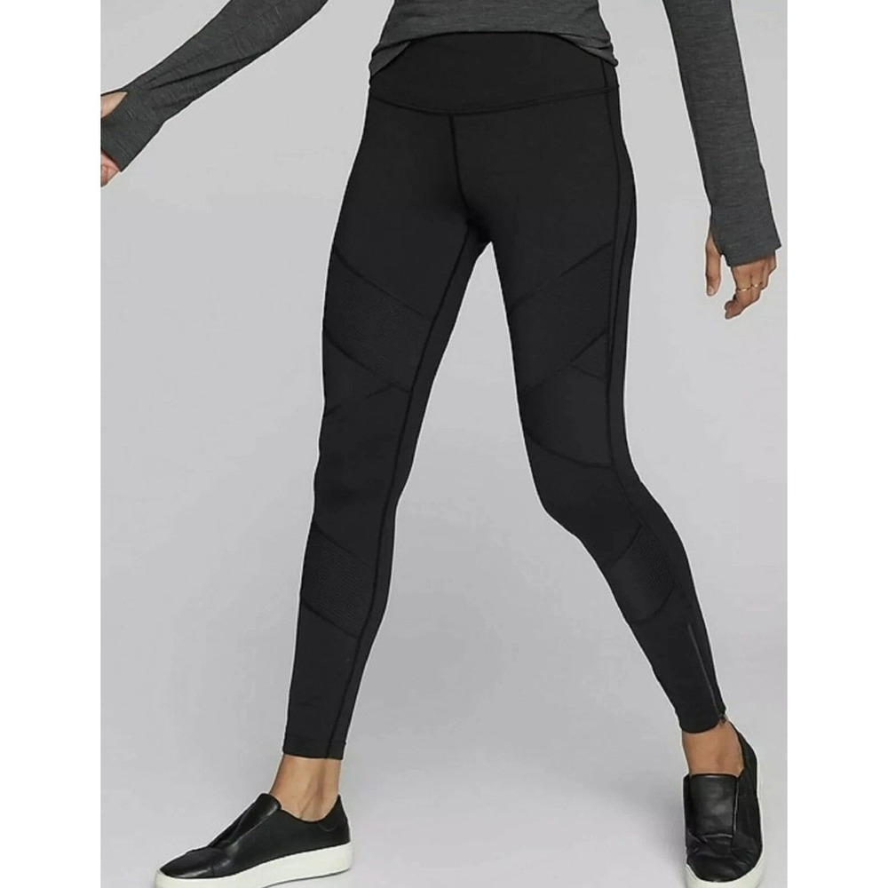 Athleta Womens Sophia Street Tight Petite Size Medium‎ Black Moto Performance